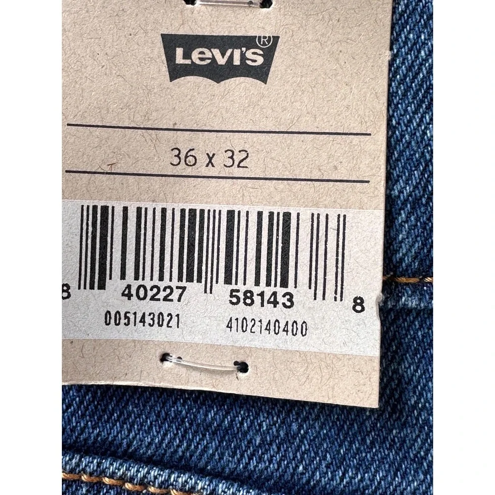 Levis 514 Straight Fit Denim Jeans Mens W36 L32 Stretch Blue - Picture 5 of 5